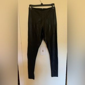 Kittenish High-Waisted Black Faux Leather Leggings